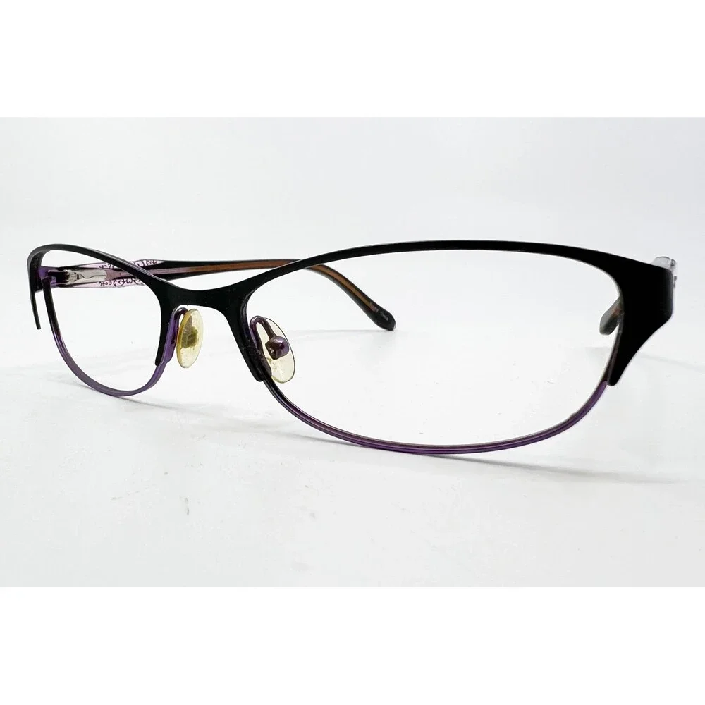 JILL STUART Eyeglasses Womens Black Purple Filigree Eyewear 54-17-140